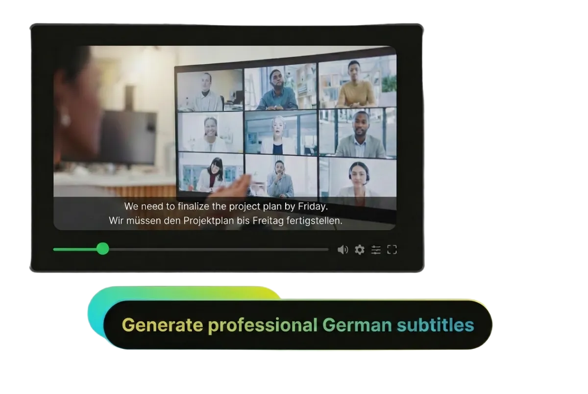 Corporate marketing video with professional German subtitles